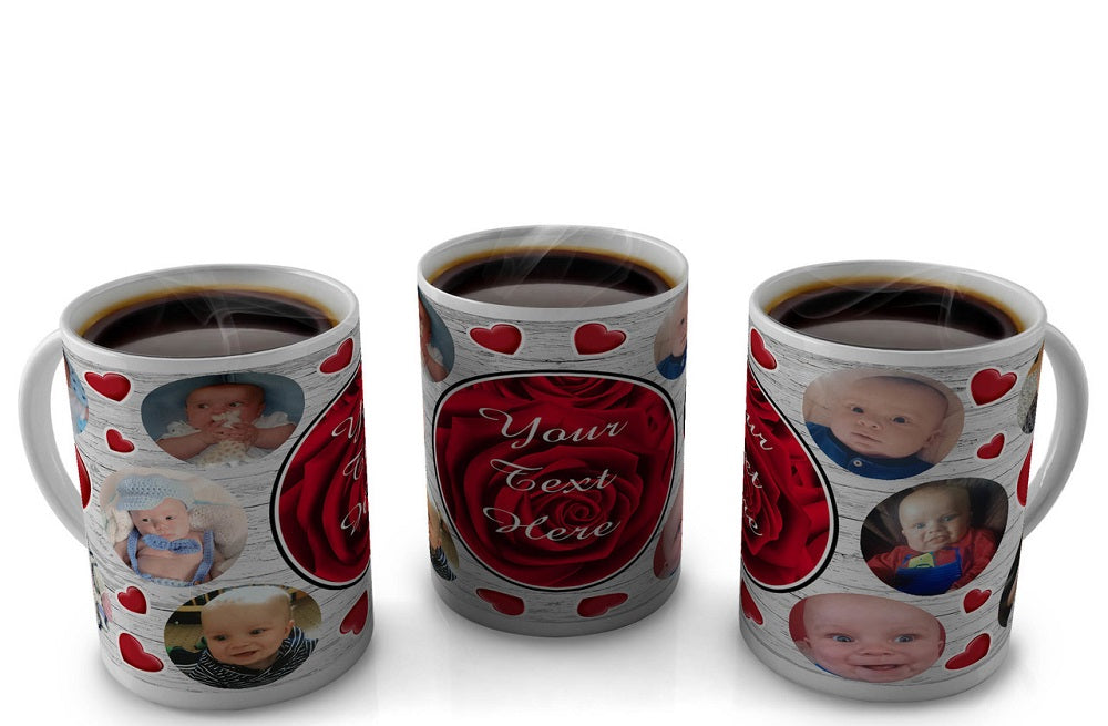 Personalized Collage Heart Mug